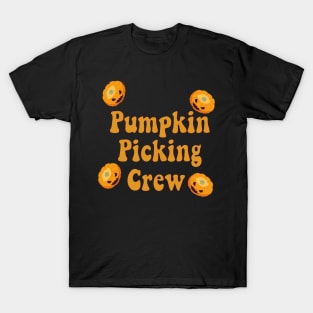 pumpkin picking crew on orange T-Shirt